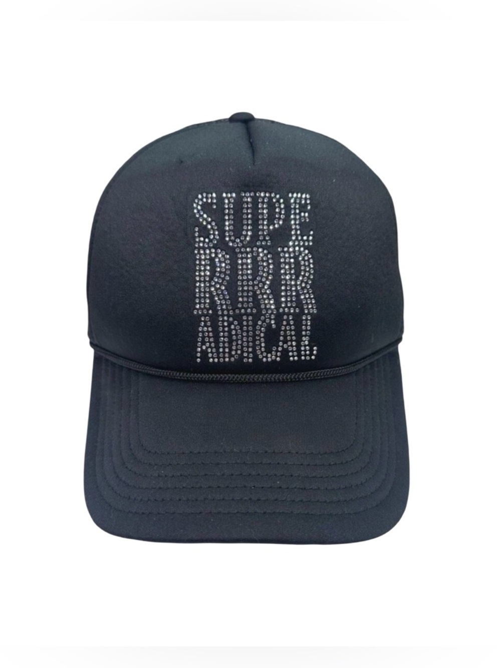 SupeRRRADICAL Mesh Back Rhinestone Trucker Hat - One Size